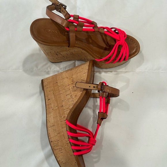 Coach Women's Brown and Pink Sandals - Picture 3 of 10